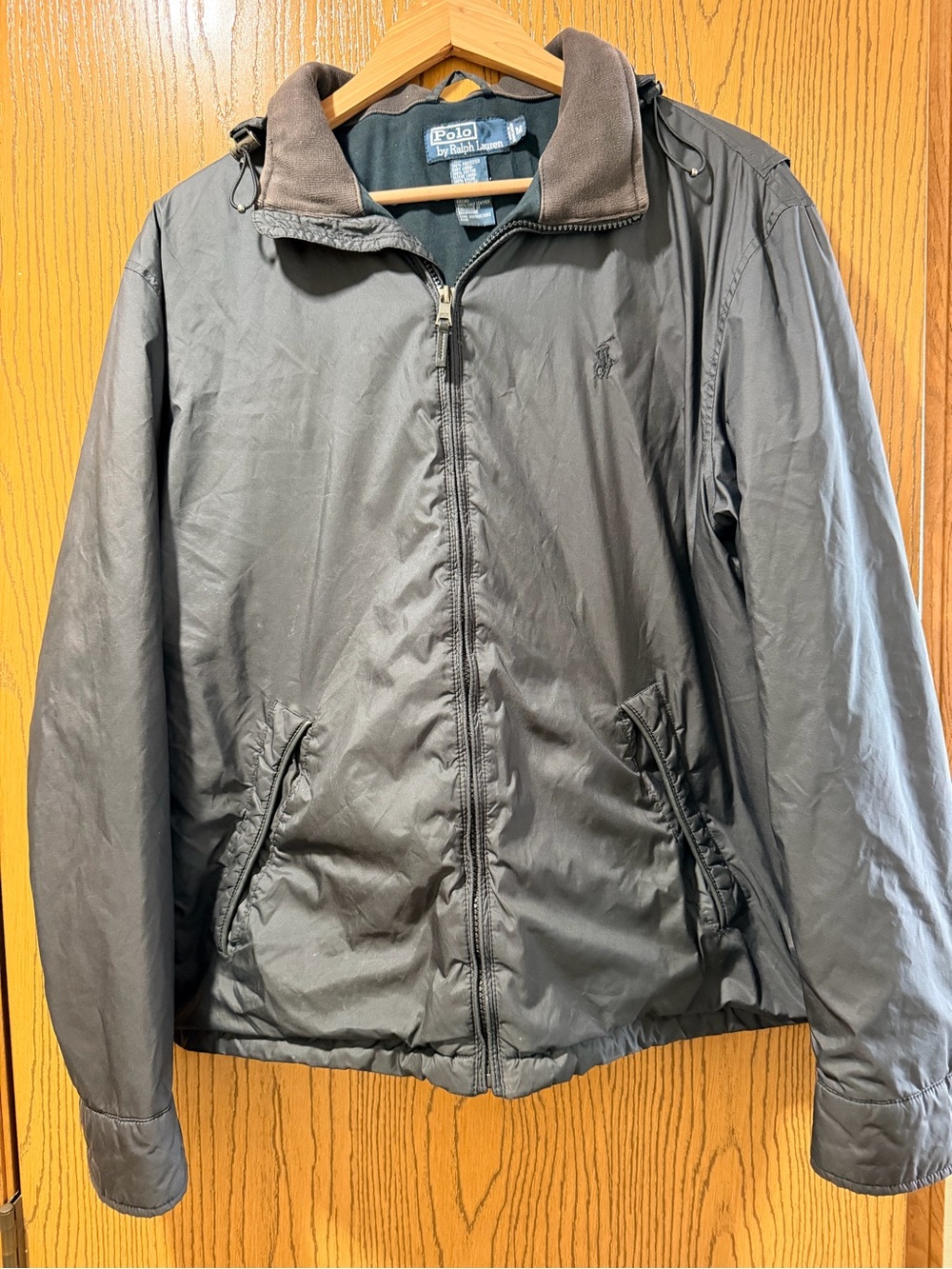 Polo Ralph Lauren Men's Brown Hooded Jacket Corduroy Collar Size M